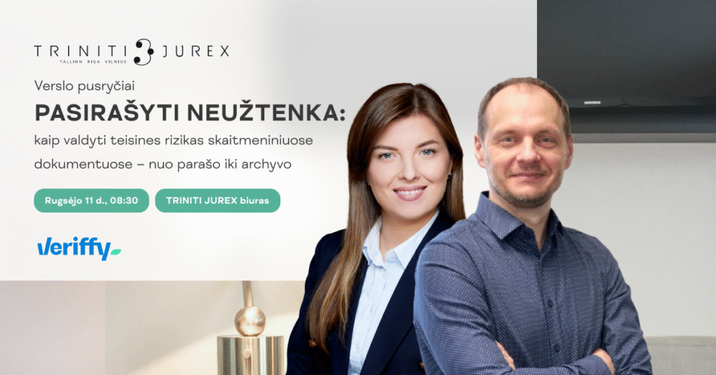 Verslo pusryčiai – Pasirašyti neužtenka: kaip valdyti teisines rizikas skaitmeniniuose dokumentuose – nuo parašo iki archyvo